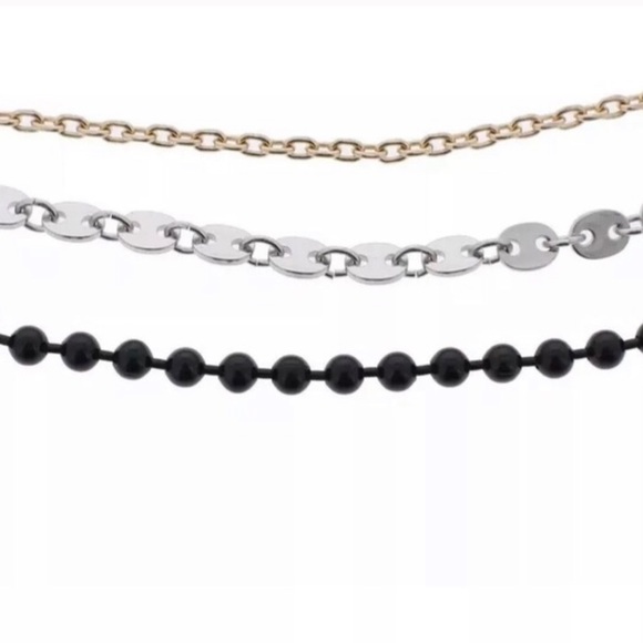NWT Steve Madden Womens 3PC Chain Choker Set - Picture 3 of 5